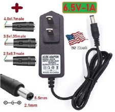 6.5V 1A AC/DC Adapter Power Supply Charger with 3 DC Power Plug Tips