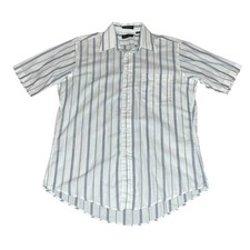 Vintage Christian Dior Monsieur Striped Short Sleeve Button Up Shirt Mens 15 1/2