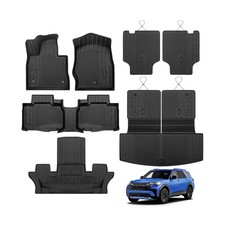 Floor Mats For 2020-2025 2026 Ford Explorer 6-seat Captain Chairs All Weather...