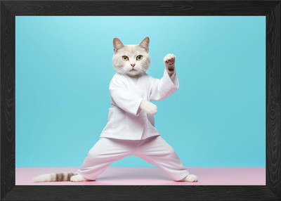 Lustige Katze gerahmtes Wandbild Poster Leinwanddruck Bild