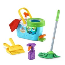 Clean Sweep Learning Caddy, Mop and Broom Cleaning Toy Set for Ages 3-5, Blue
