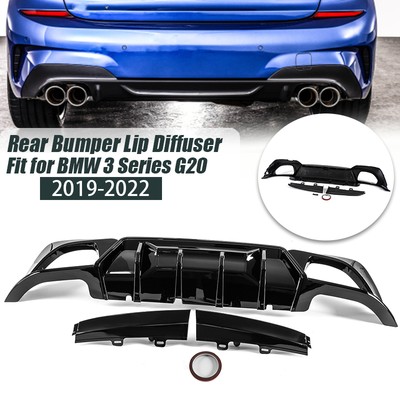 Fits BMW G20 2019 2020 2021 2022 Sport Rear Bumper Lip Diffuser Lip Gloss Black