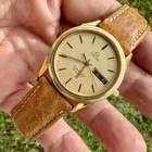 Vintage Omega Seamaster Quartz 20micron Gold Plated Men’s 33mm Swiss Watch RUNS!