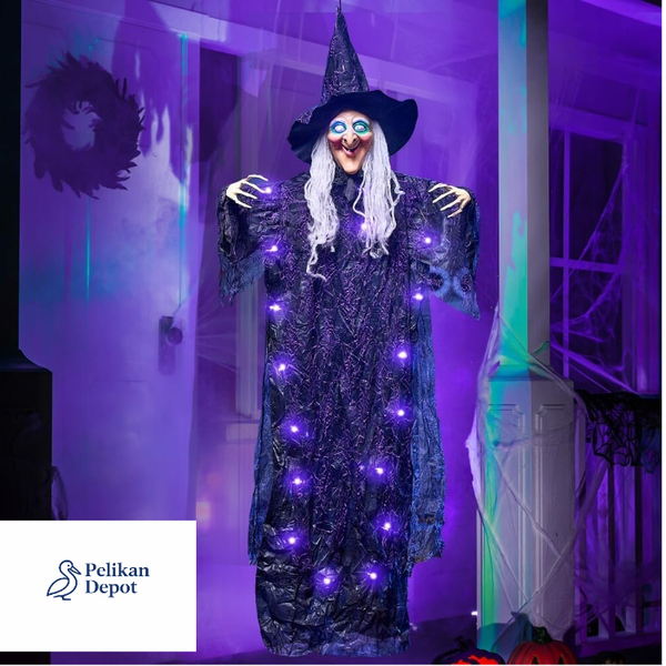 Sprechende Hexe 182 Cm HäNgende Deko Mit Soundaktivierung Und Beleucht-image