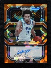 2021 Prizm Draft Picks College Penmanship Orange Ice Justin Champagnie Auto 1p7c