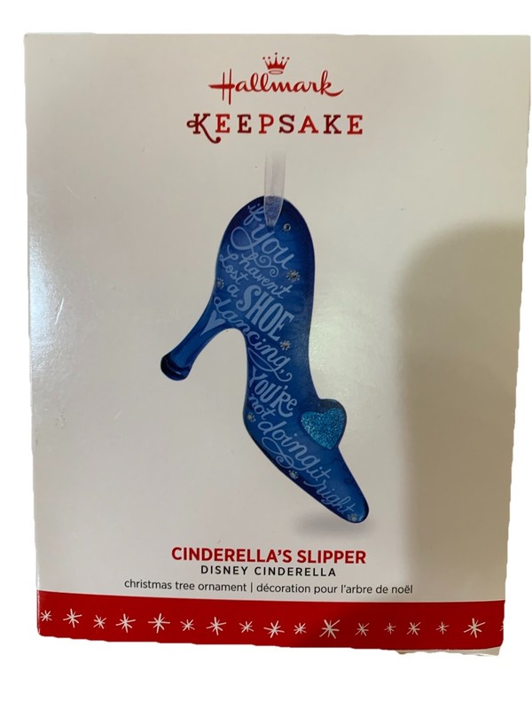 Hallmark Cinderella's Glass Slipper Disney Princess Ornament 2016 Keepsake Blue