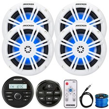 Kicker Gauge Style Receiver, Control, 4x 6.5" Speaker, Controller, Antenna, Wire