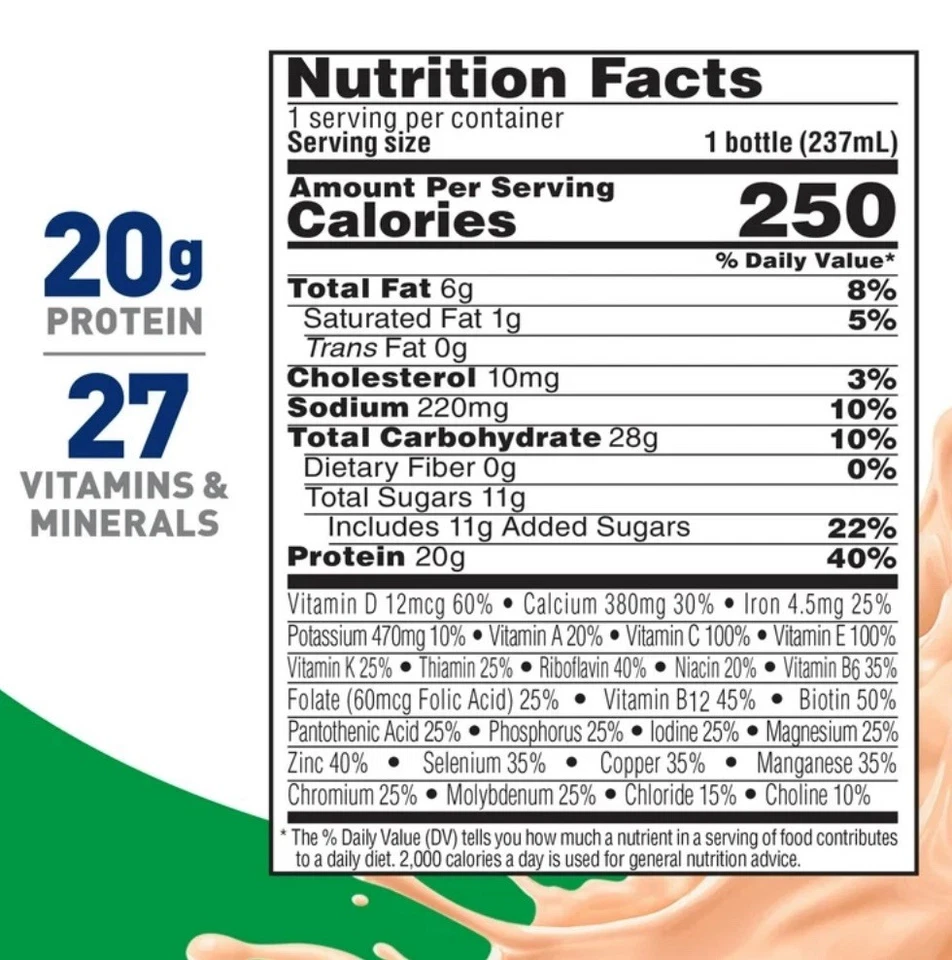 High Protein Boost Shakes,15 - 8 FL OZ 瓶,奶油草莓,20 克蛋白质 — 第 2/4 张图片