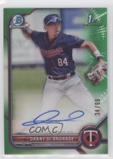 2022 Bowman Chrome Prospect Green Refractor 34/99 Danny De Andrade Auto 02u3