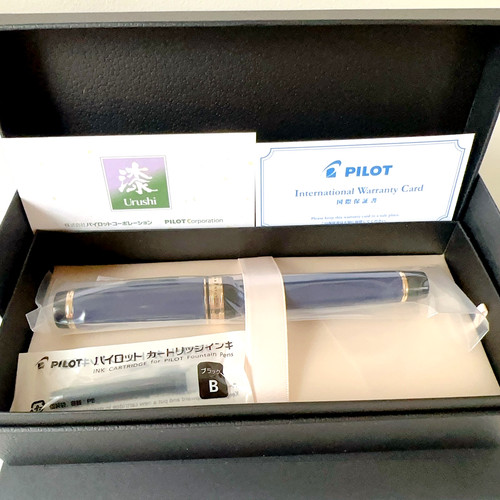 Pilot Namiki CUSTOM URUSHI Fountain Pen Deep Blue Fine Medium Nib FKV-88SR-L-FM - 第 1/7 張圖片