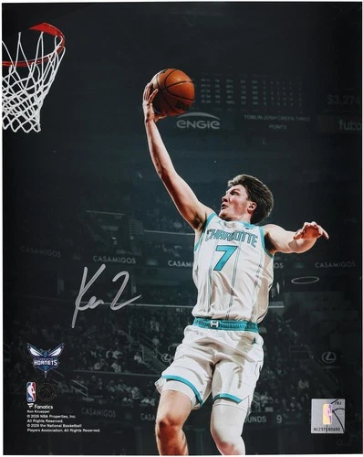 Kon Knueppel Charlotte Hornets Signed 8" x 10" Layup vs Cavaliers Photograph