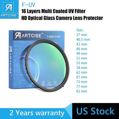 ARTCISE UV Filter Camera Lens Protector HD Multi Coated Glass for Canon Nikon