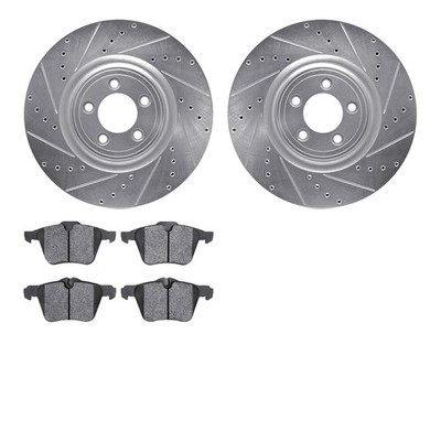 For Jaguar S-Type 06-08 Brake Kit eLINE Series Drilled & Slotted Front Brake Kit