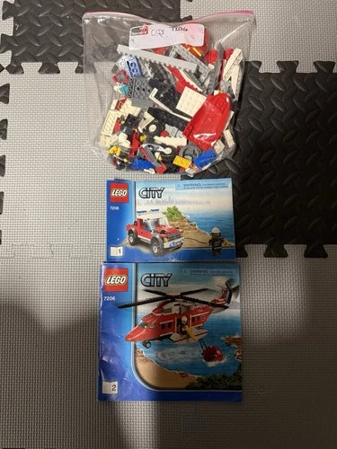 Lego City 7206 Fire Helicopter (99% Complete) (With Instructions)