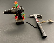 1996 Sears Craftsman Miniature Cordless Drill Ornament Mr. Christmas 1998 Hammer