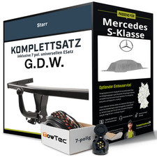 Für MERCEDES S-Klasse Typ W126 Anhängerkupplung starr +eSatz 7pol uni 79-91 NEU