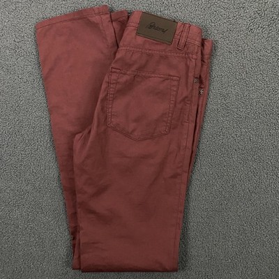 Brioni Pants Jeans Mens 30x36 Tall Burgundy Meribel Slim Fit 5-Pocket Italy