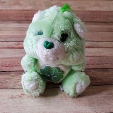 Vintage Kenner 6" Plush 1983 CARE BEAR GOOD LUCK BEAR Green Shamrock