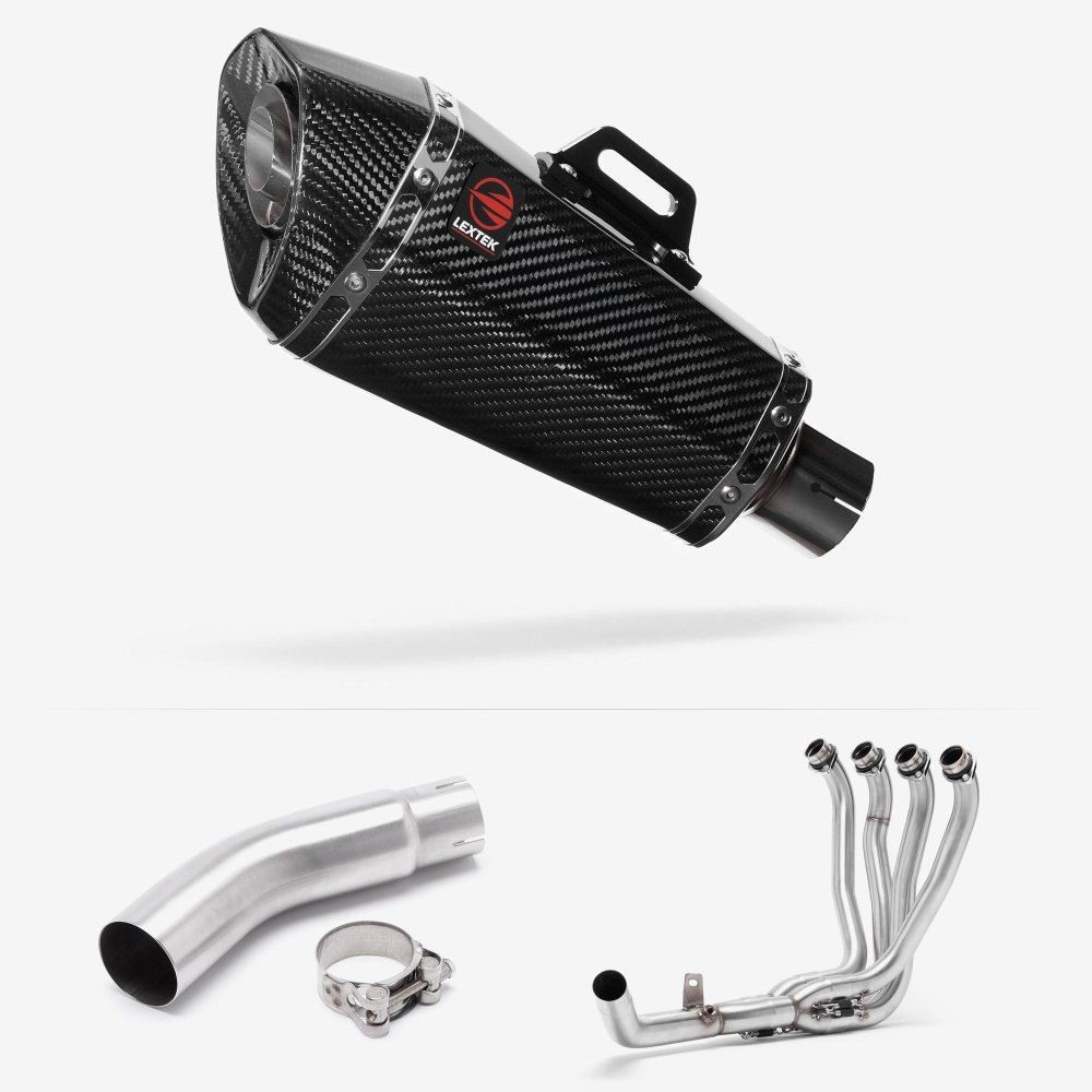 Lextek XP8C Carbon Fibre Exhaust System 210mm for Suzuki GSX-S750 (17-21)