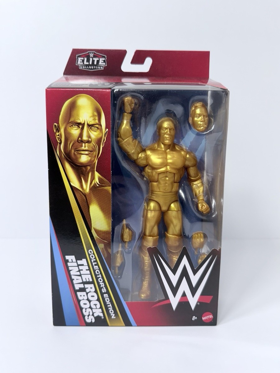 WWE Elite 125 THE ROCK FINAL BOSS Gold Statue Walmart Collector's
