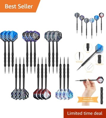 Elegant 18-Piece Darts Set   Perfect for Parties and Friendly Competitions