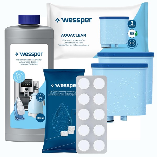 Pflegeset FüR Saeco – 2X Wasserfilter + 500Ml Entkalker & Reinigungstabletten-image