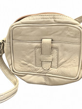 Small Cream Beige Shoulder Bag with Front Tab Detail #BG1011