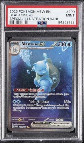 2023 POKEMON MEW EN-151 SPECIAL ILLUSTRATION RARE #200 BLASTOISE EX PSA 9