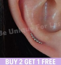 Flatback Tragus Earrings Helix Curved Balls 16g Cartilage Screw In Labret 6mm 8m