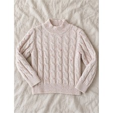 J.Crew Crewcuts Girls Light Pink Confetti Cable Knit Mock Neck Sweater Size 6-7