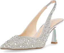 Betsey Johnson Womens Clark, 9.5,Silver