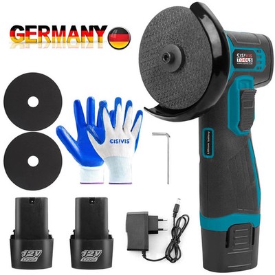Akku Winkelschleifer 12V Trennschleifer Schleifmaschine Flex Mit 2 Batterien DE