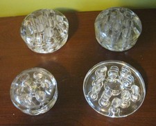 Vintage Lot 4 Clear Glass Flower Frogs/ Paperweight/ Marble Holders