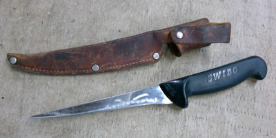 Swibo 6  Filet Boning Knife With Leather Sheath