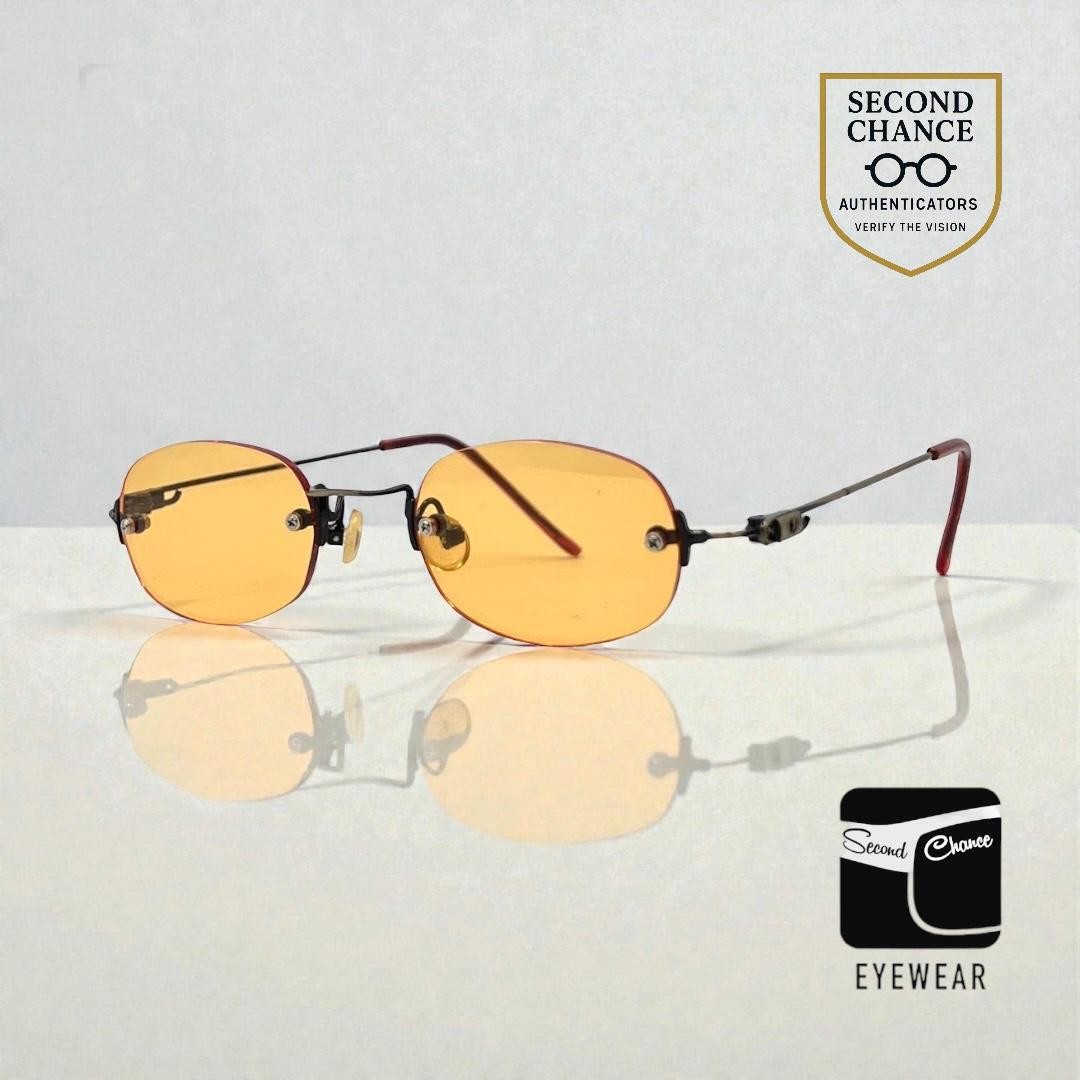 Masters Rimless Sunglasses–Solid Orange/Amber Tin… - image 1