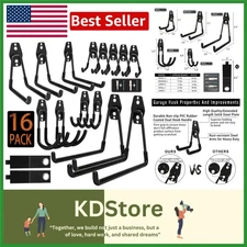 Heavy Duty Steel Garage Hooks – 16 Pack for Secure, Space-Saving Storage