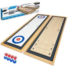 GoSports 2-in-1 Tabletop Shuffleboard  Curling Board Game - 44.6 x 12.9 Inch