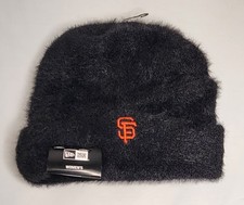 New Era Women's San Francisco Giants Black Fuzzy Cuff Beanie Hat