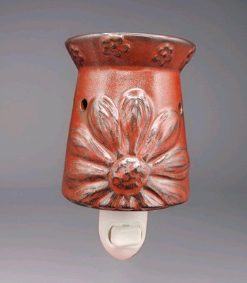 Scentsy Boho Sunflower Red Rust Wall-Plug In Mini Wax Warmer Night Light