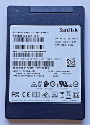 256GB SATA III SanDisk X600 SD9TB8W-256G-1001 3D NAND TLC SSD 2.5'' Hard Drive