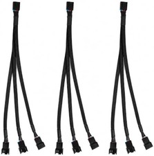 3 Pack Computer PC PWM Fan Splitter Cable 1 to 3 4 Pin 3 Pin 