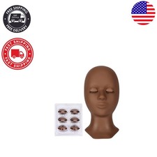 Realistic Eyelash Extension Mannequin Head with 4 Pairs Detachable Eyelids