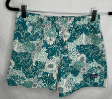 Patagonia Girls Youth XL 14 Baggies Shorts Green Floral Nylon Tropical Beach EUC