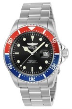 Invicta Men's Pro Diver Quartz Watch 23384 - 43mm Black Dial Red/Blue Bezel