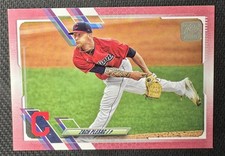 2021 Topps Series Two Zach Plesac Pink Mothers Day Rookie /50 #403