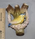 Rare Czech Pottery Bird on Garland Wall Pocket Czechoslovakia Red Dime Mark — photo 3