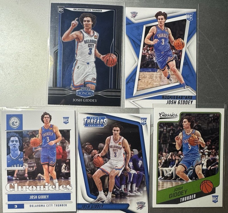 2021-22 Panini Chronicles - Josh Giddey (RC) 5 Card Lot OKC Thunder ⚡️⚡️
