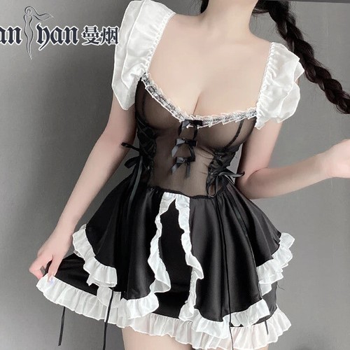 Lingerie Sexy Maid Dress Role Play Costumes Cosplay Anime Party Outfits Uniform - Picture 13 of 17