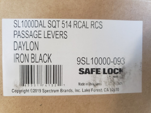 Kwikset SL1000DAL SQT 514 RCAL RCS Safelock Daylon Passage Door Lever Set, Fast - Imagen 5 de 5