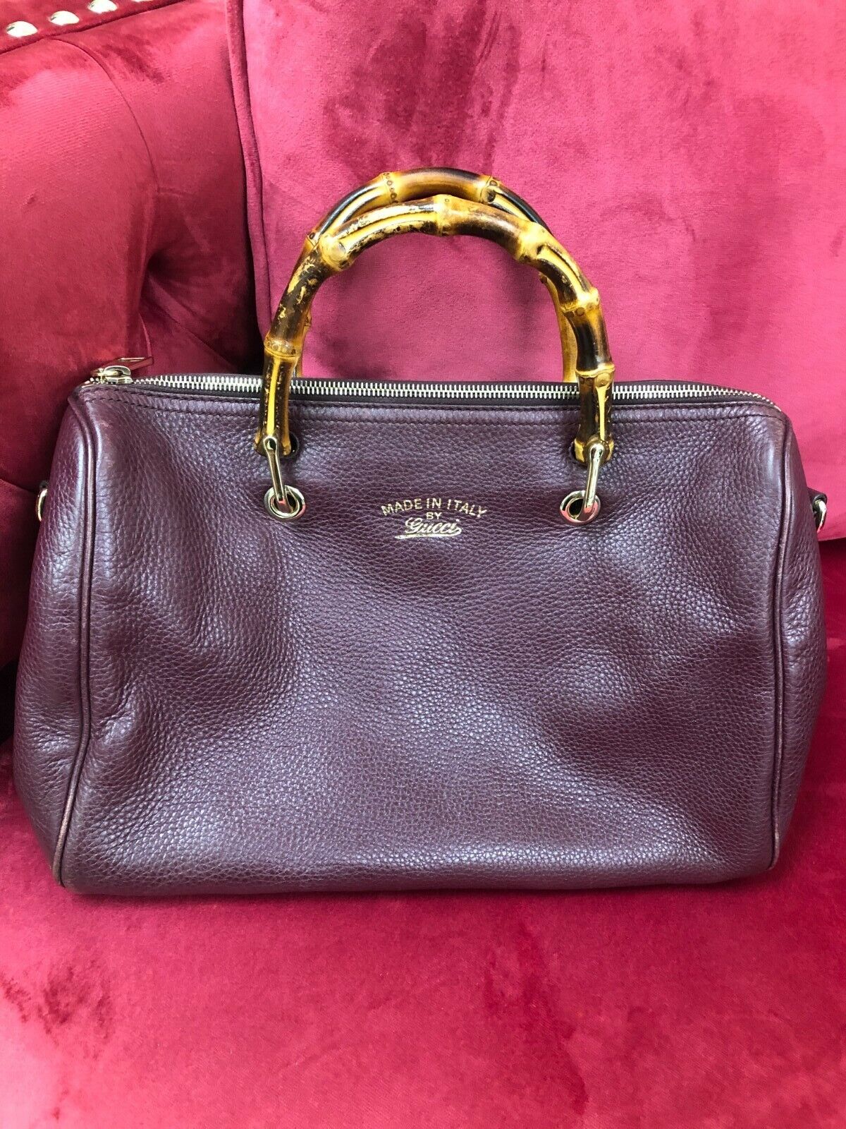 Gucci, Bags, Authentic Gucci Boston Bag Dark Purple